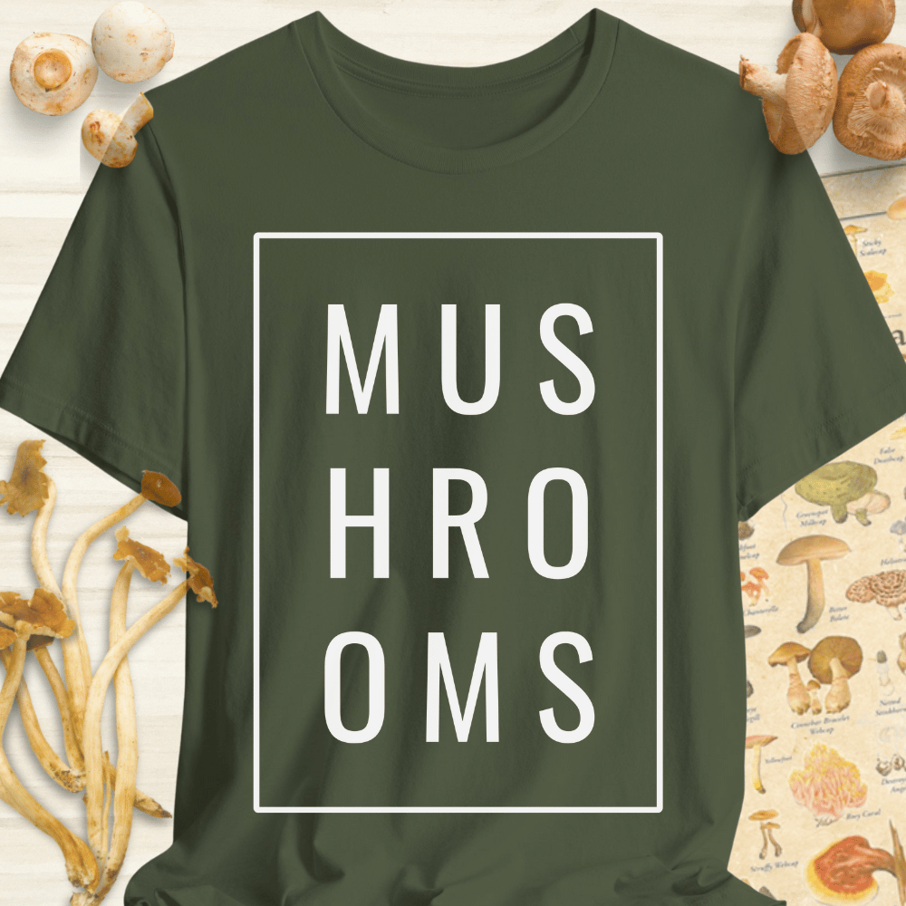 Mushrooms Squared Tee Dark Green