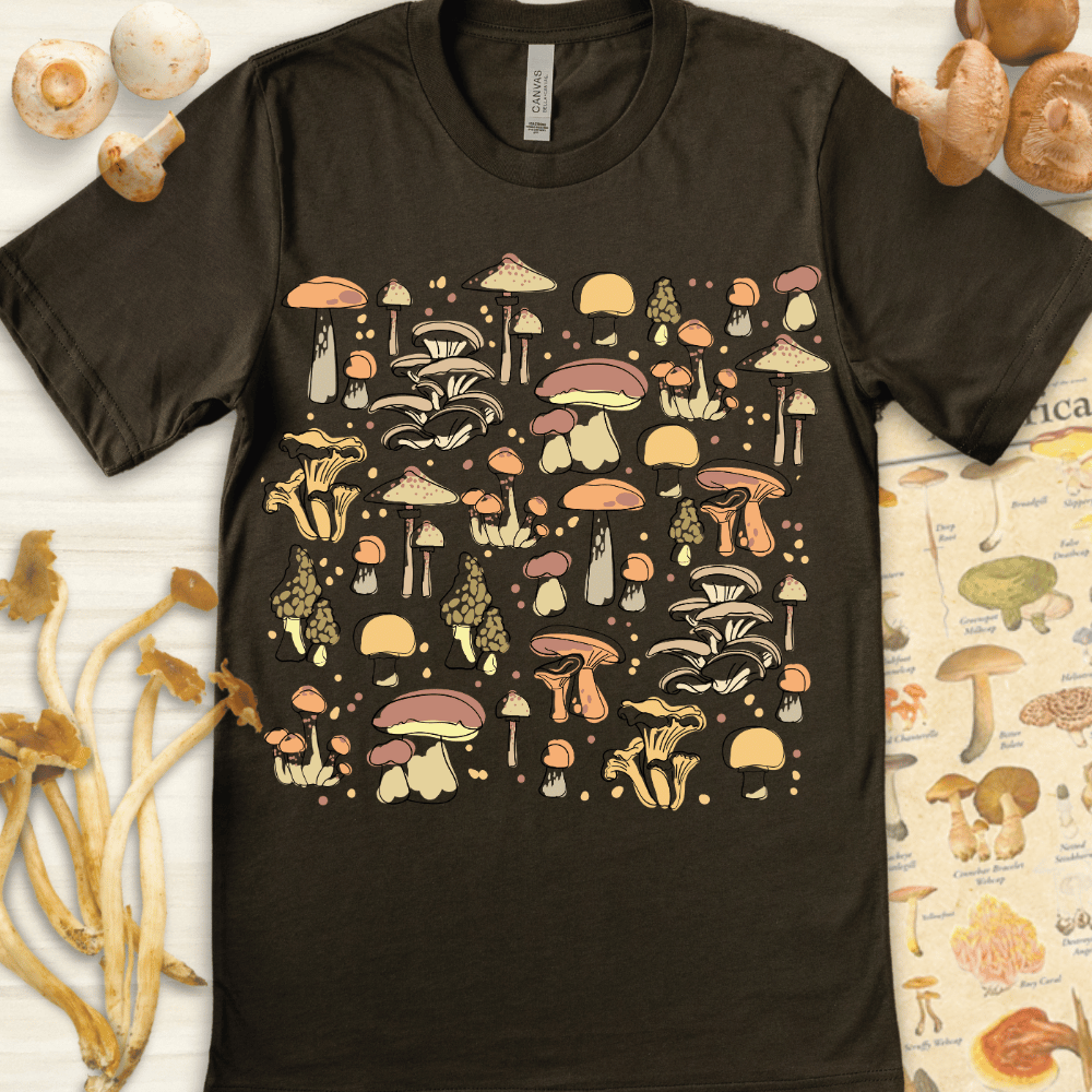 Mushroom Collage Tee Dark Green