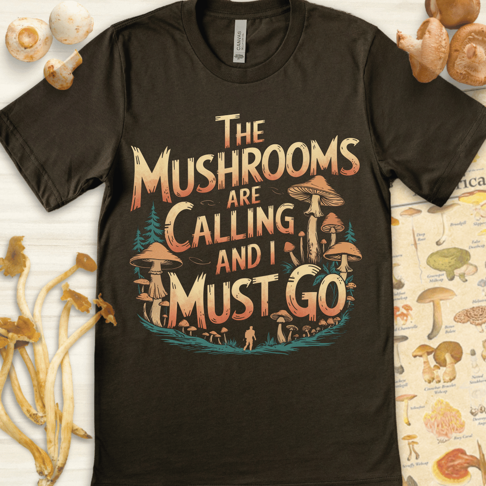 Shrooms Calling Tee Dark Green