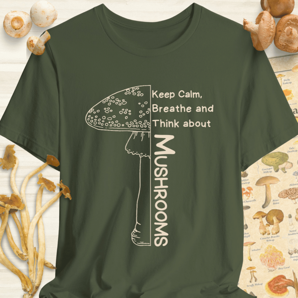 Keep Calm Breathe Tee Dark Green