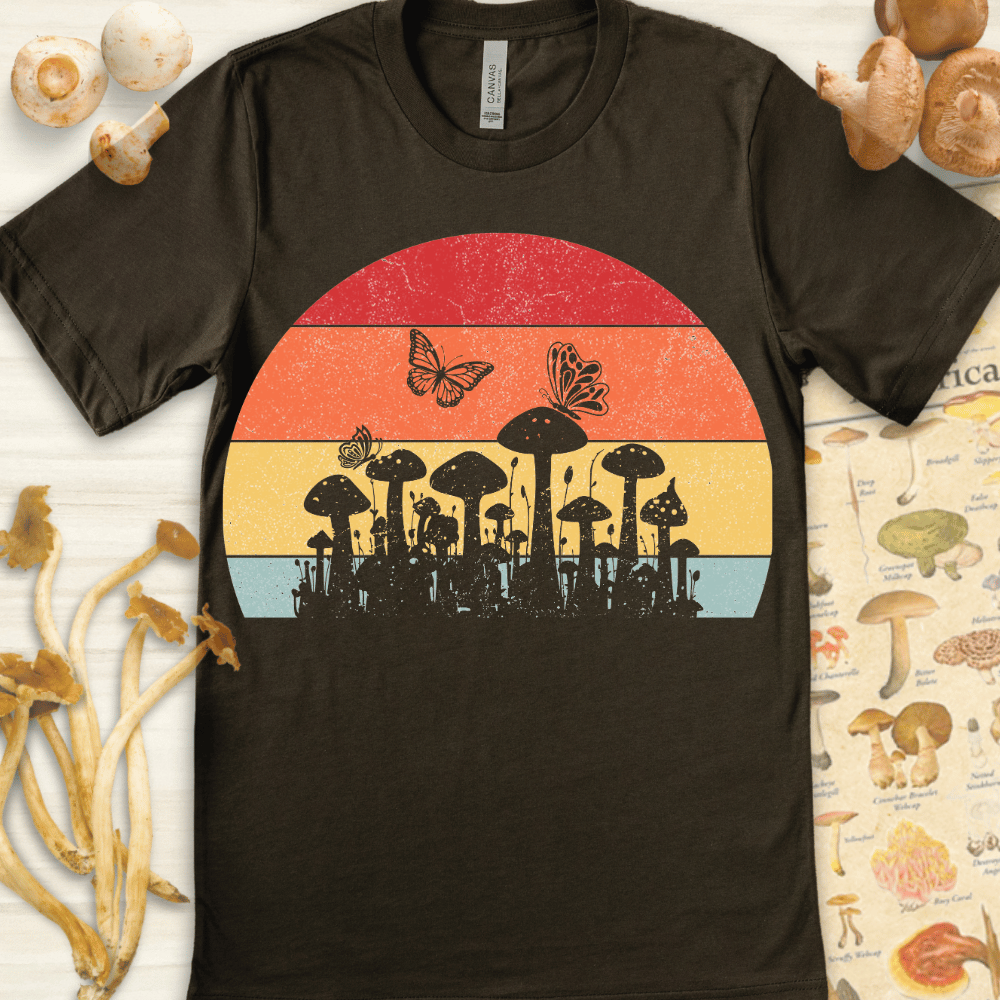 Sunset Butter Flies Tee Dark Green