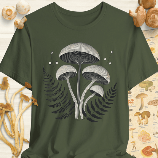Fungi & Ferns Lines Tee Dark Green