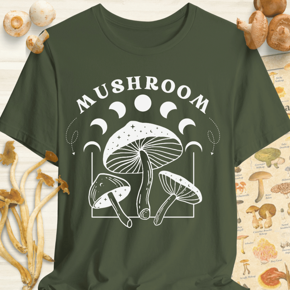 Mushroom Moon Cycle Tee Dark Green