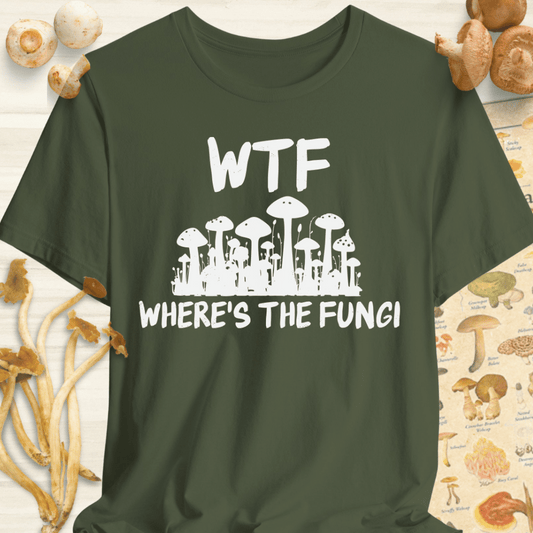 Where's The Fungi Tee Dark Green