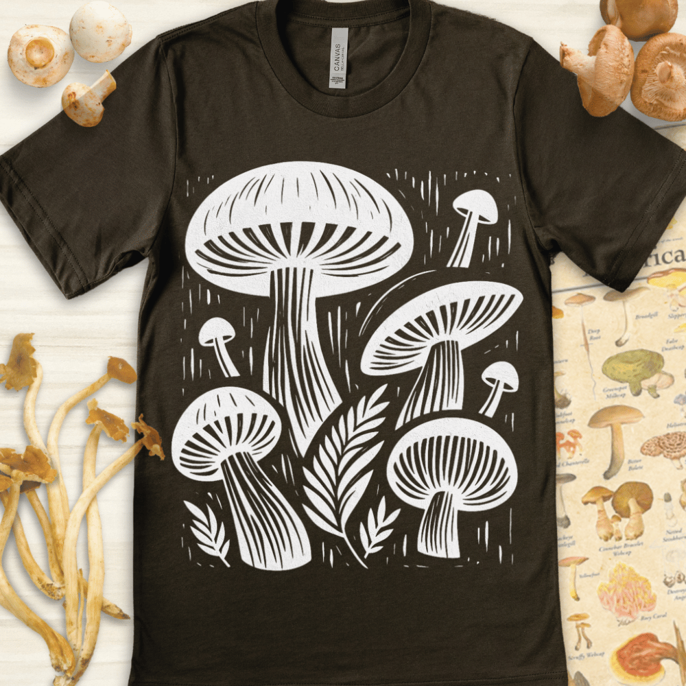 Mushrooms & Ferns Tee Dark Green