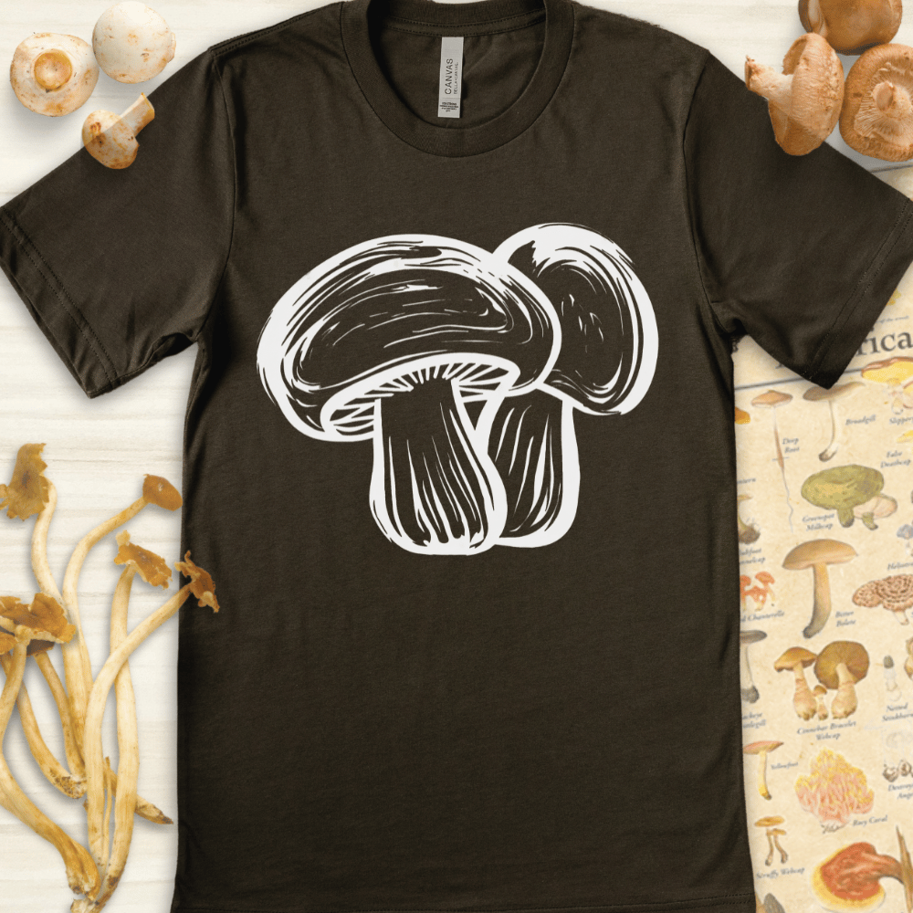 Brush Mushrooms Tee Dark Green