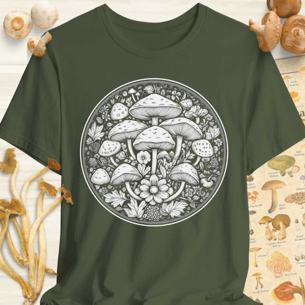 Mushroom Serenity Tee Dark Green