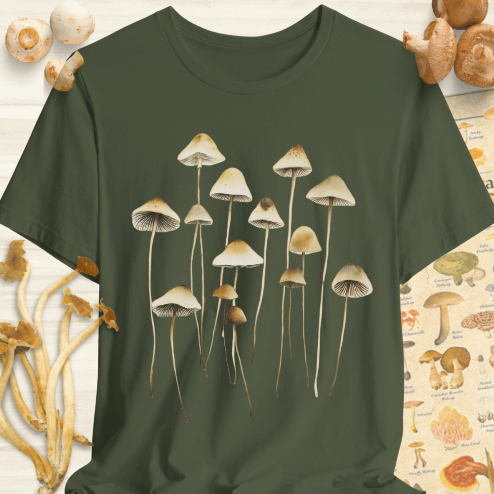 Long Stem Fungi Tee Dark Green