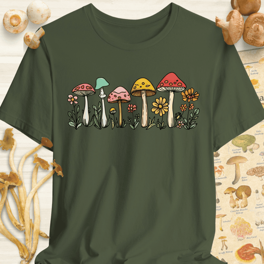 Fungi Summer Flowers Tee Dark Green