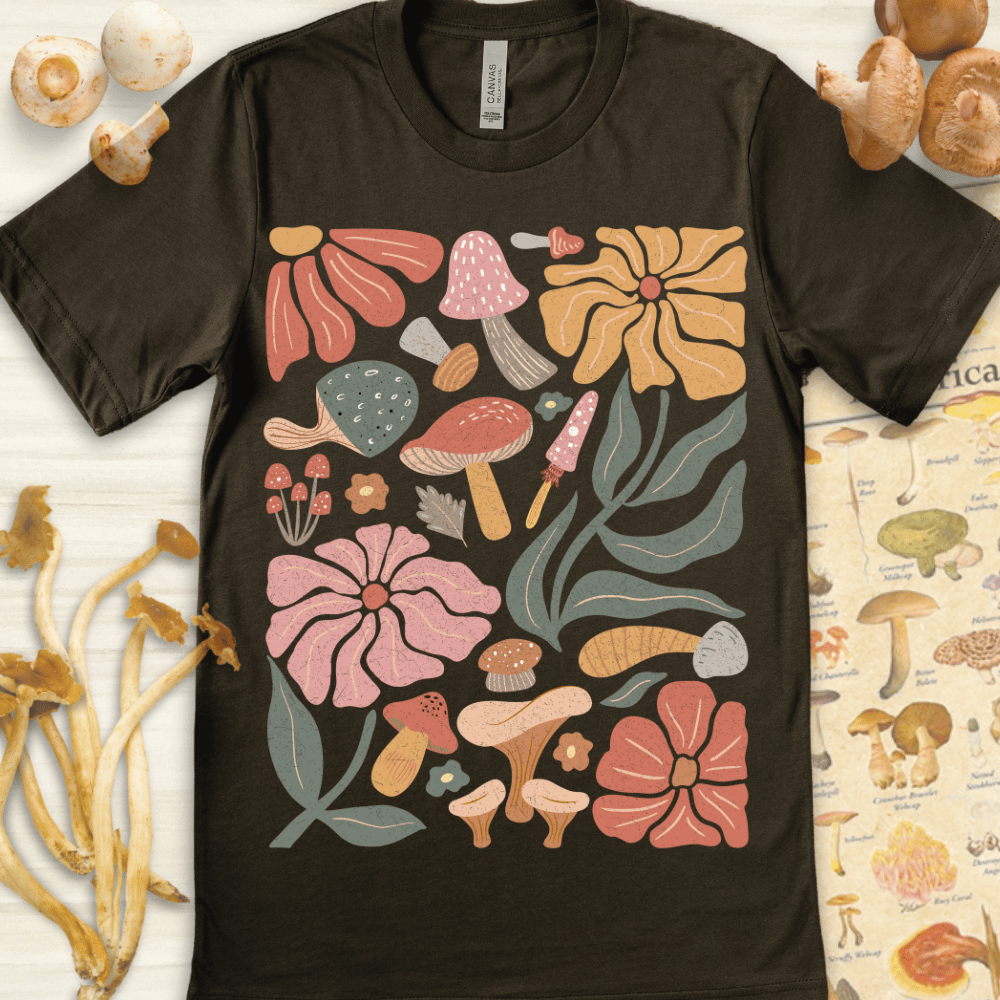 Boho Fungi N Fauna Tee Dark Green