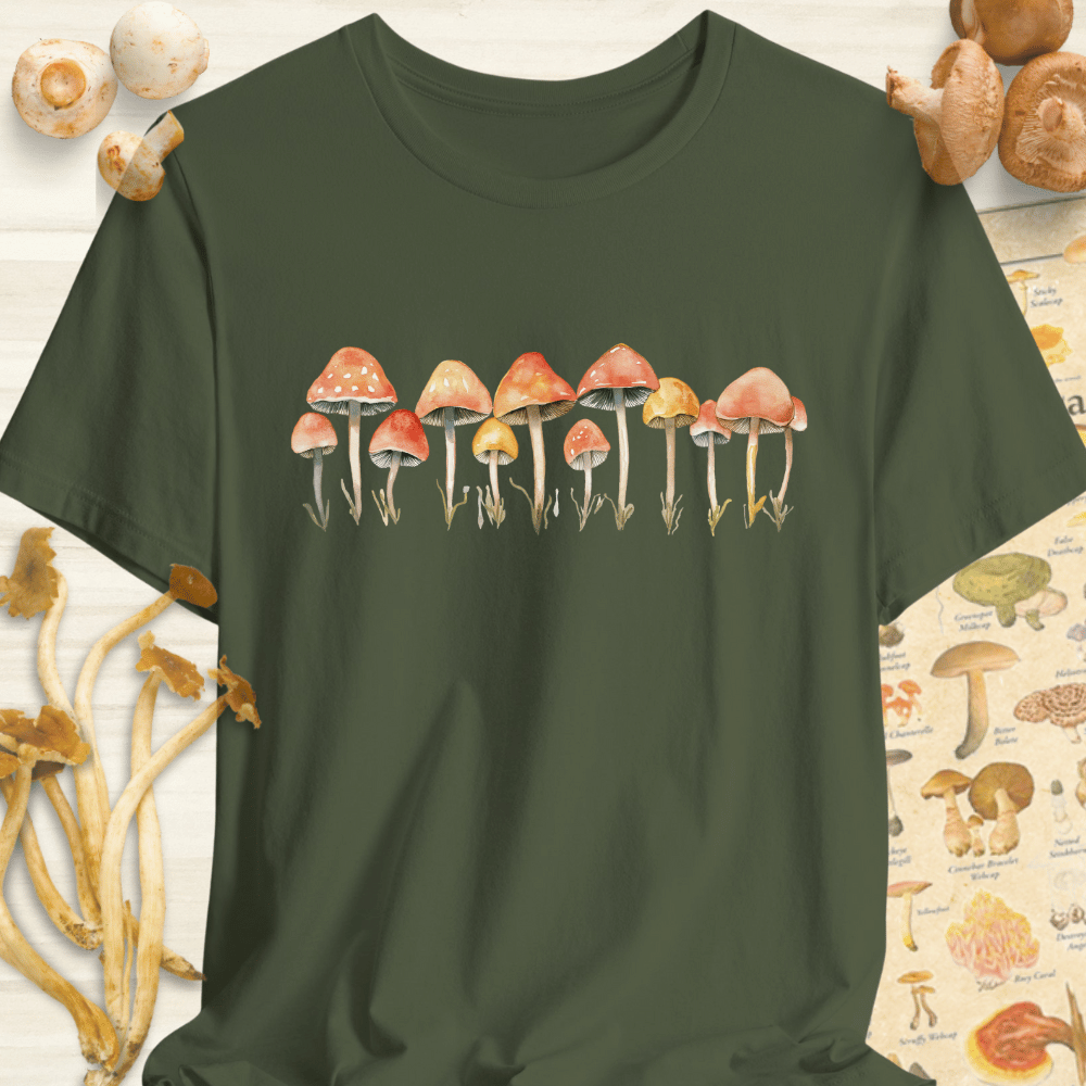 Water Color Garden Tee Dark Green