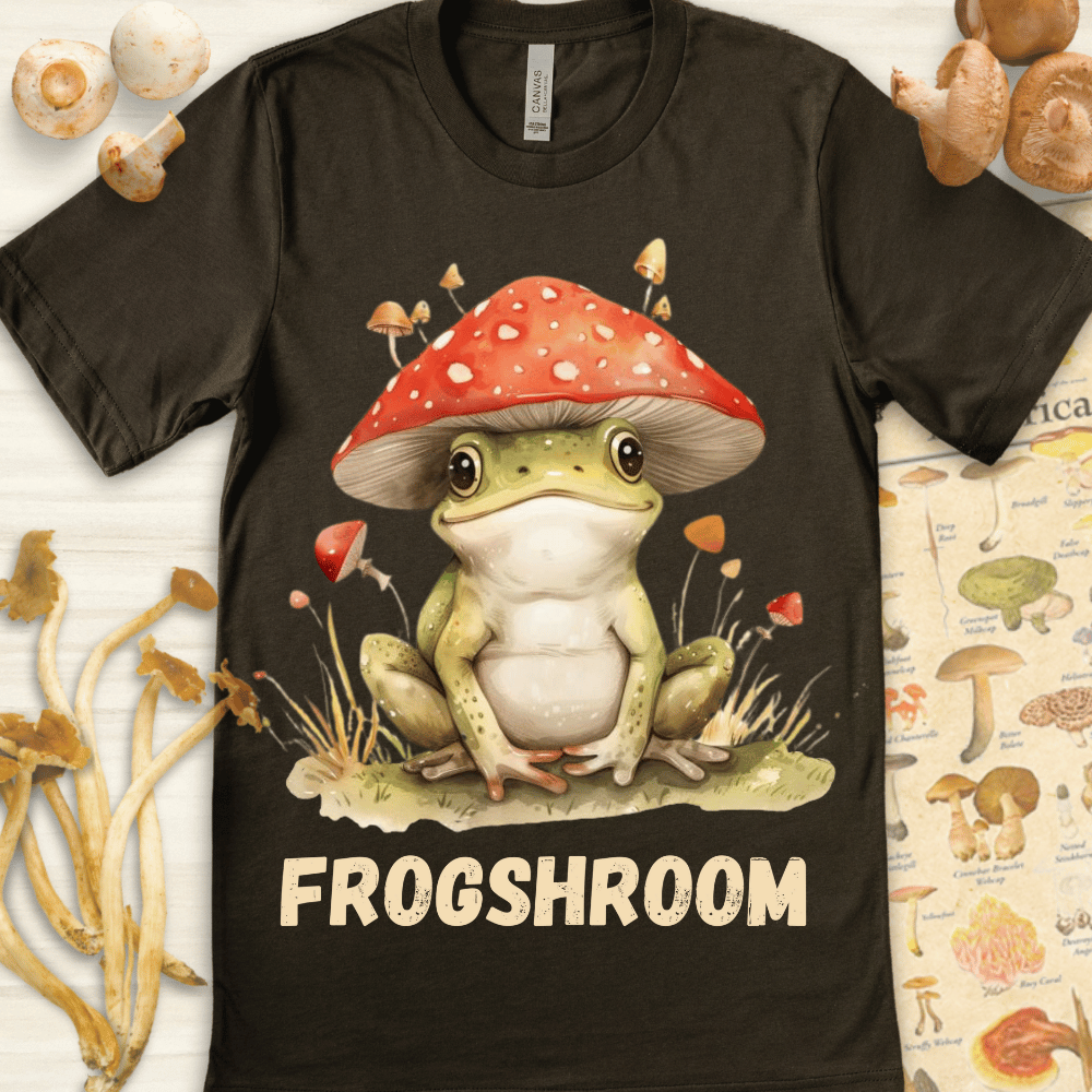 FrogShroom Hat Tee Dark Green