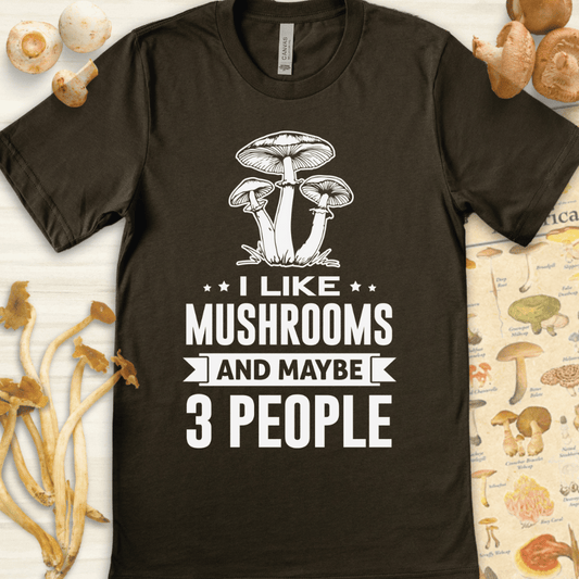 Mushrooms and 3 Tee Dark Green