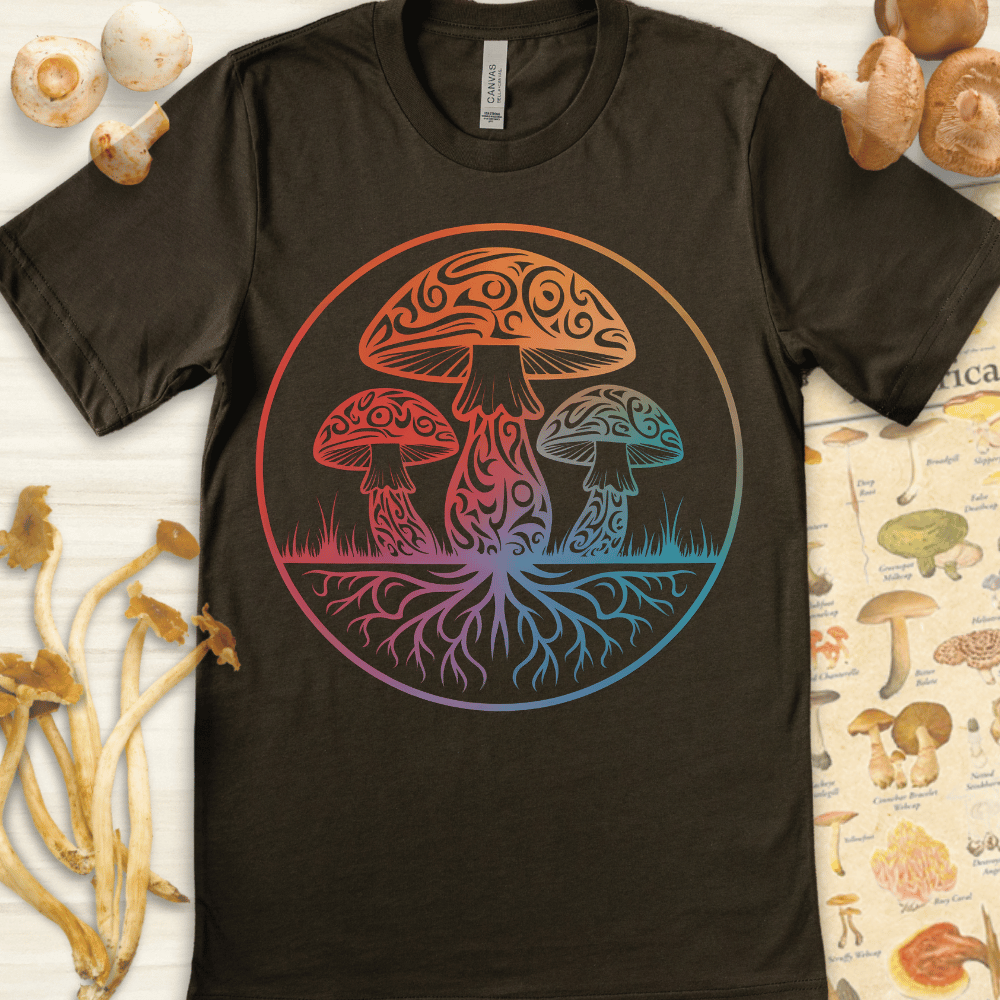 Tribal Fungi Colors Tee Dark Green