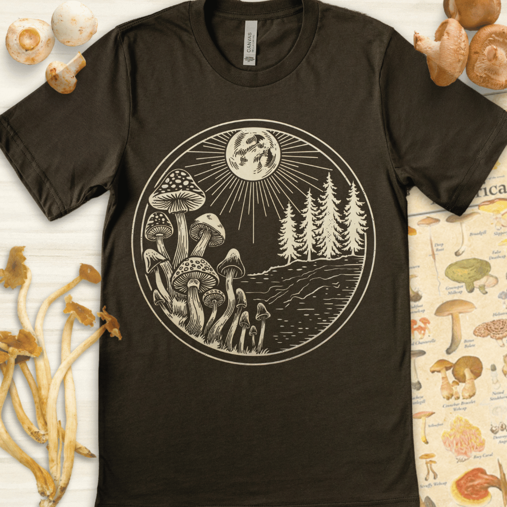 Moonlit Mycology Tee Dark Green