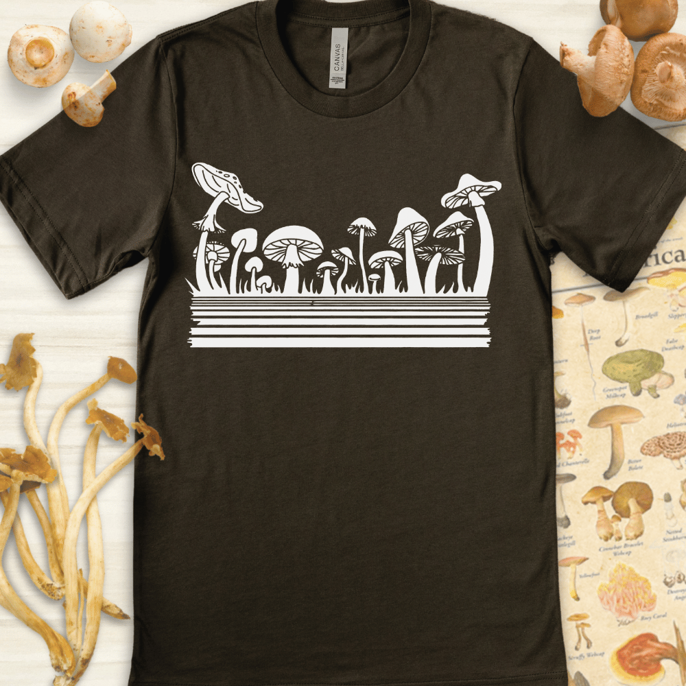 Mushroom Lines Tee Dark Green