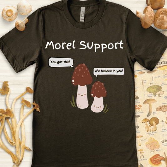 Morel Support Cute Tee Dark Green