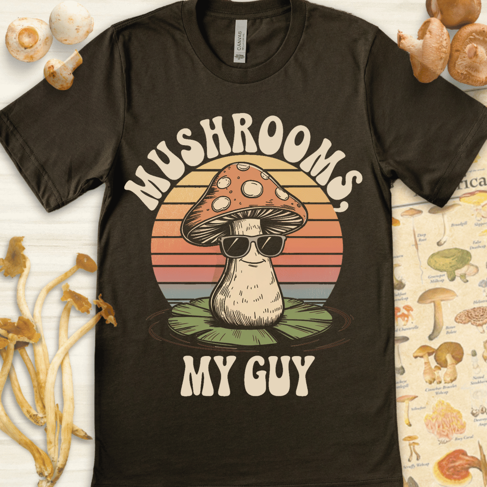 Mushrooms My Guy Tee Dark Green