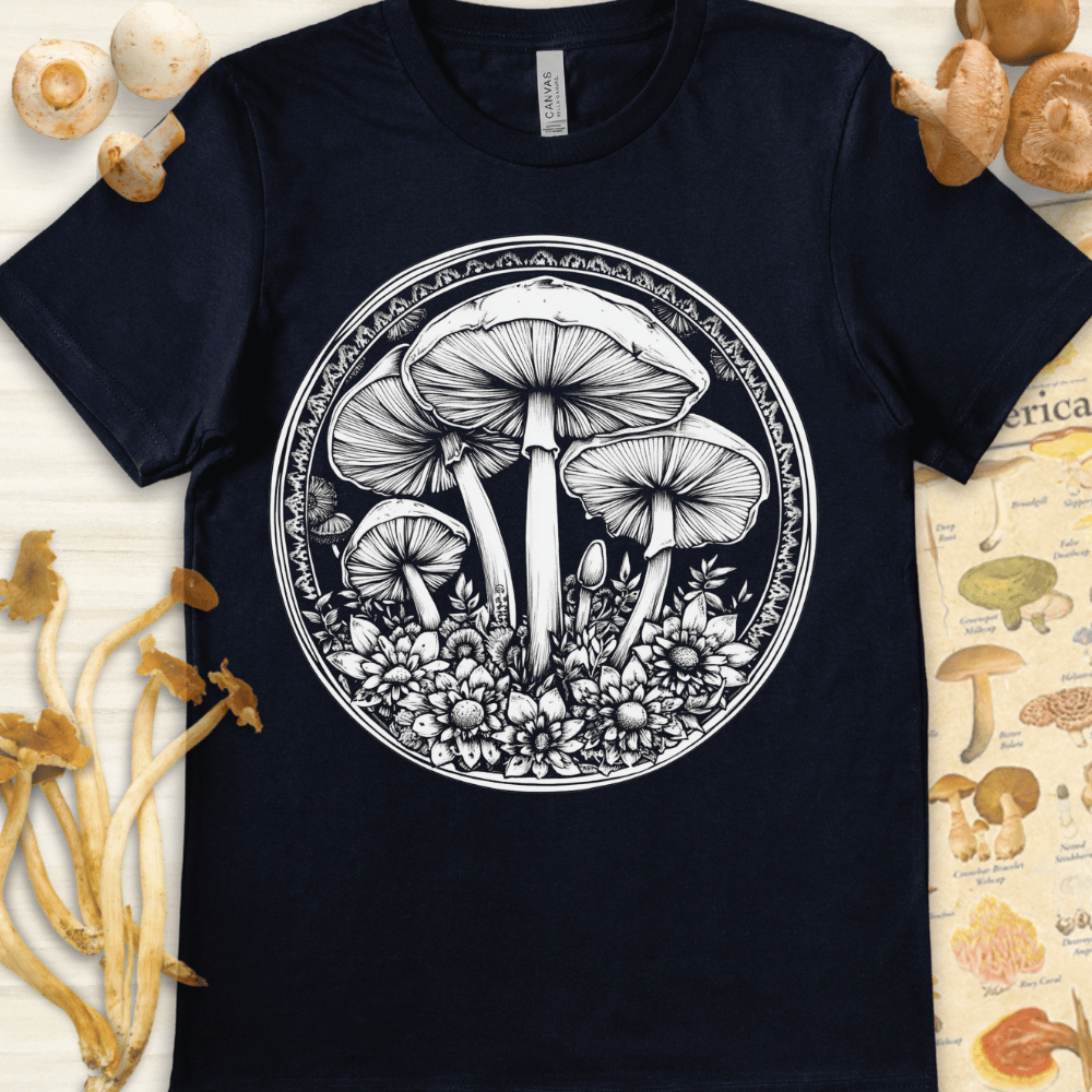 Mushroom n Flower Tee Navy
