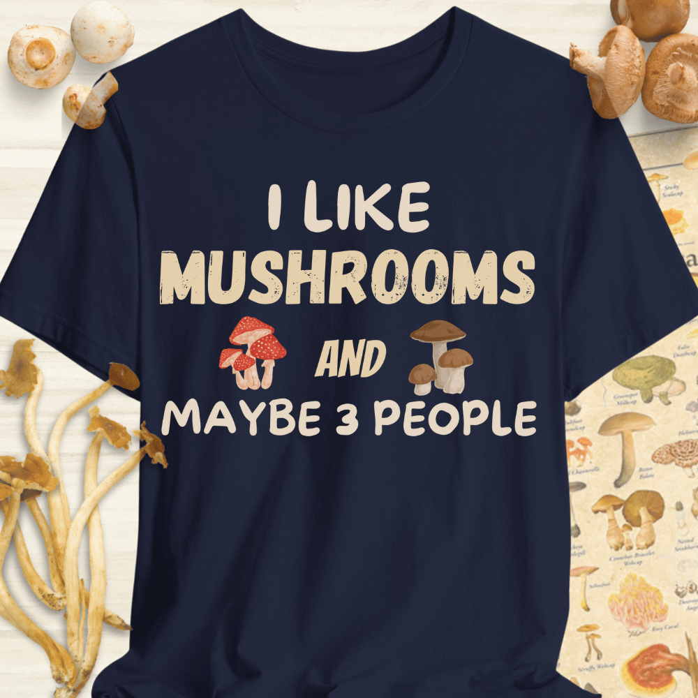 shrooms & 3 People Tee Navy