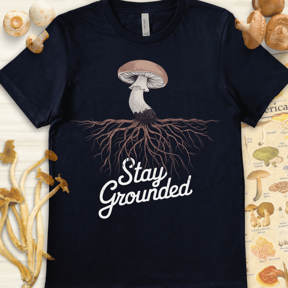 Stay Grounded Shroom Tee Navy
