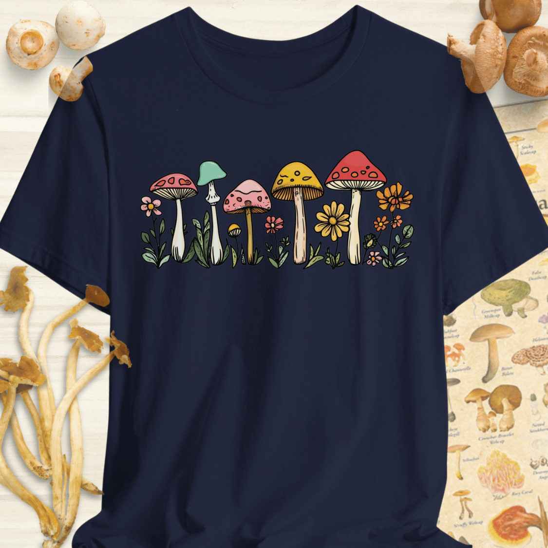 Fungi Summer Flowers Tee Navy
