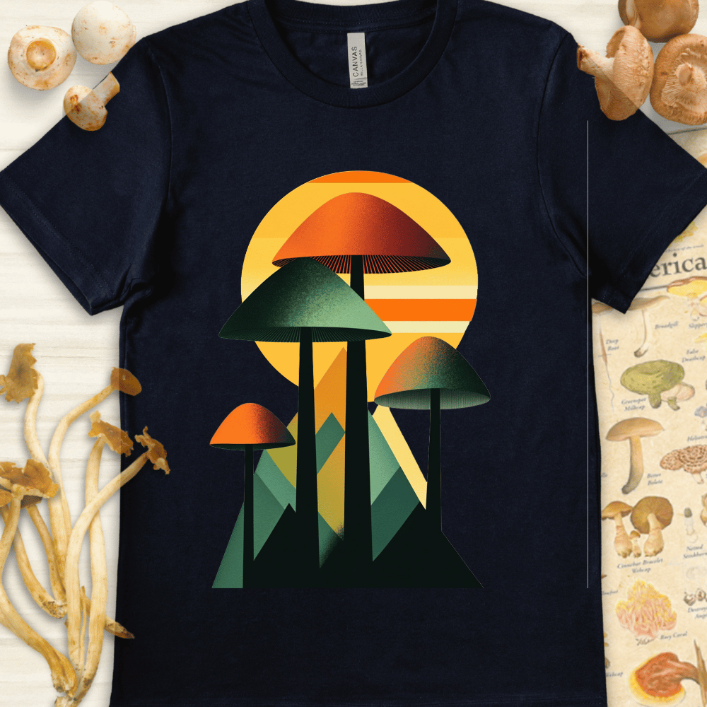 Geo Fungi Sunset Tee Navy