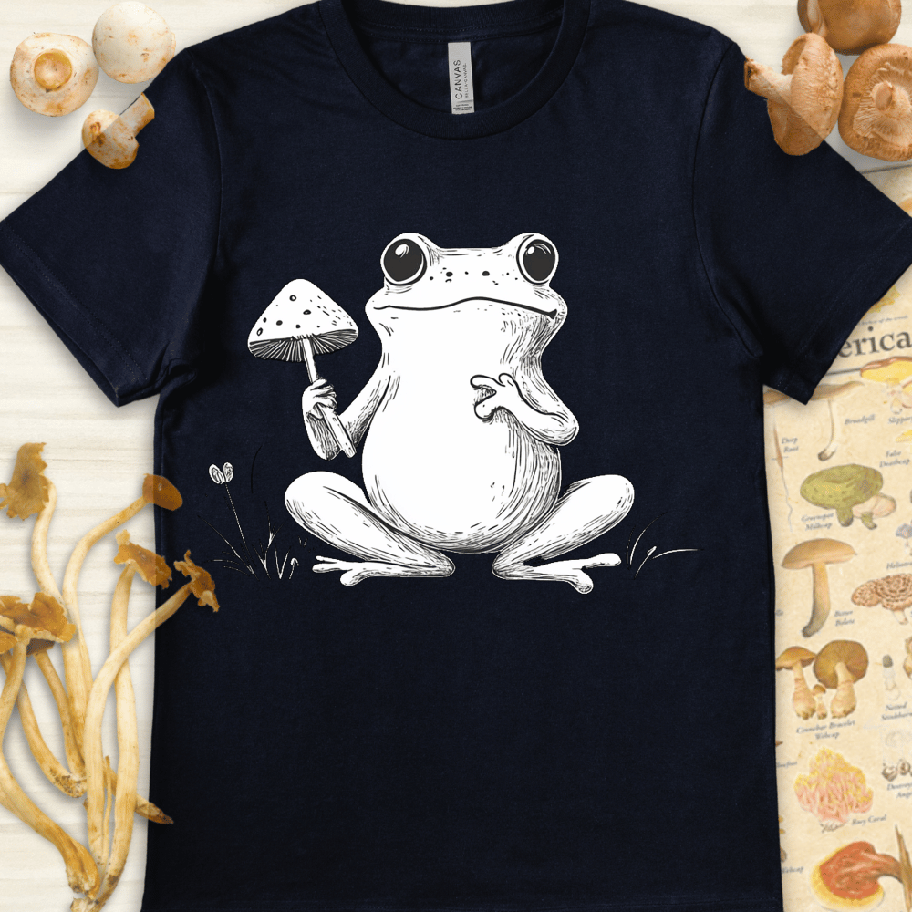 Fungi Frog White Tee Navy