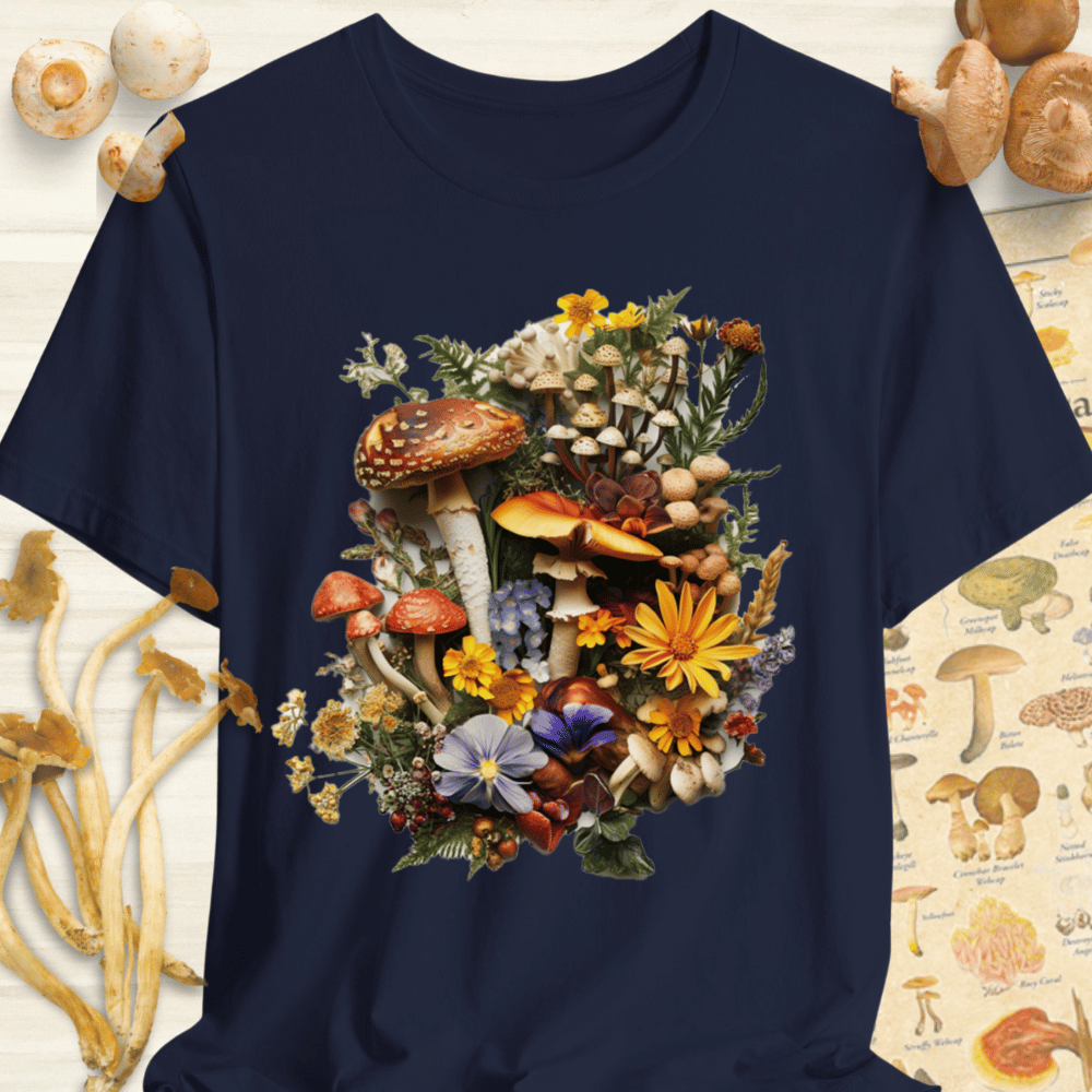 Mushroom Flower Tee Navy