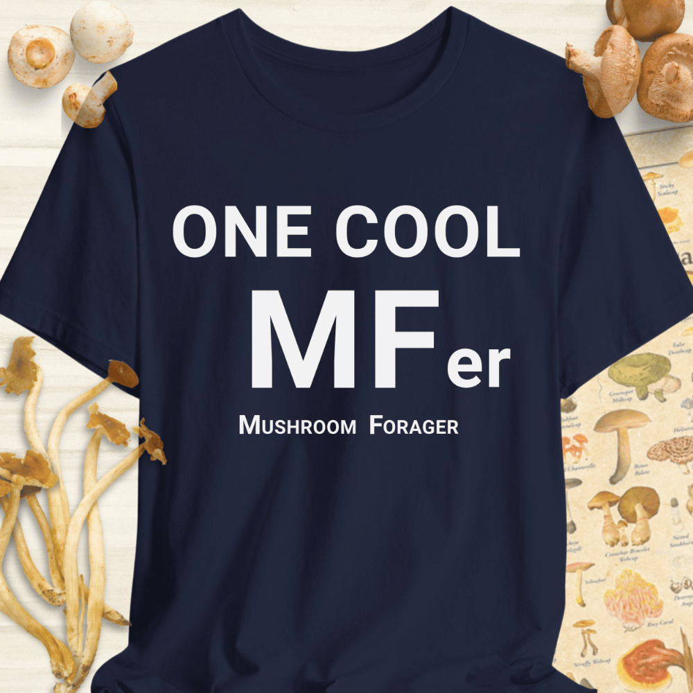 One Cool Mushroom Forager Tee Navy