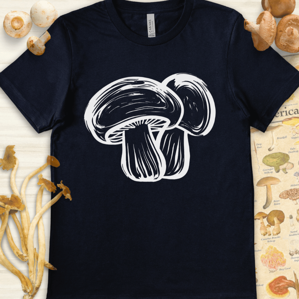 Brush Mushrooms Tee Navy