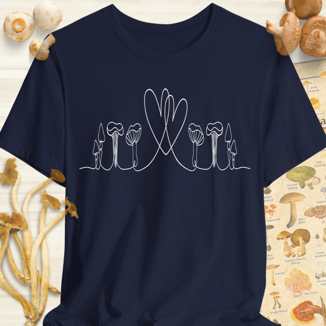 Fungal Line Art Love Tee Navy