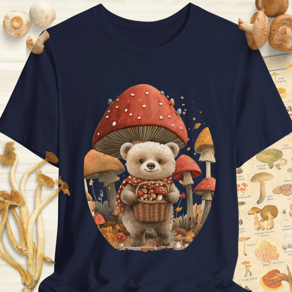 Fall Foraging Bear Tee Navy