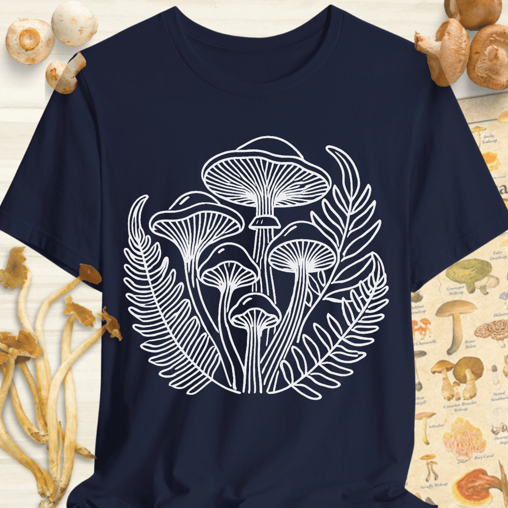Fungi & Ferns Line Art Tee Navy