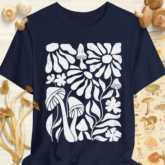 Flowers N shrooms Tee Navy