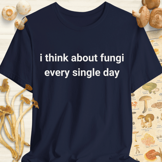 Think About Fungi Tee Navy