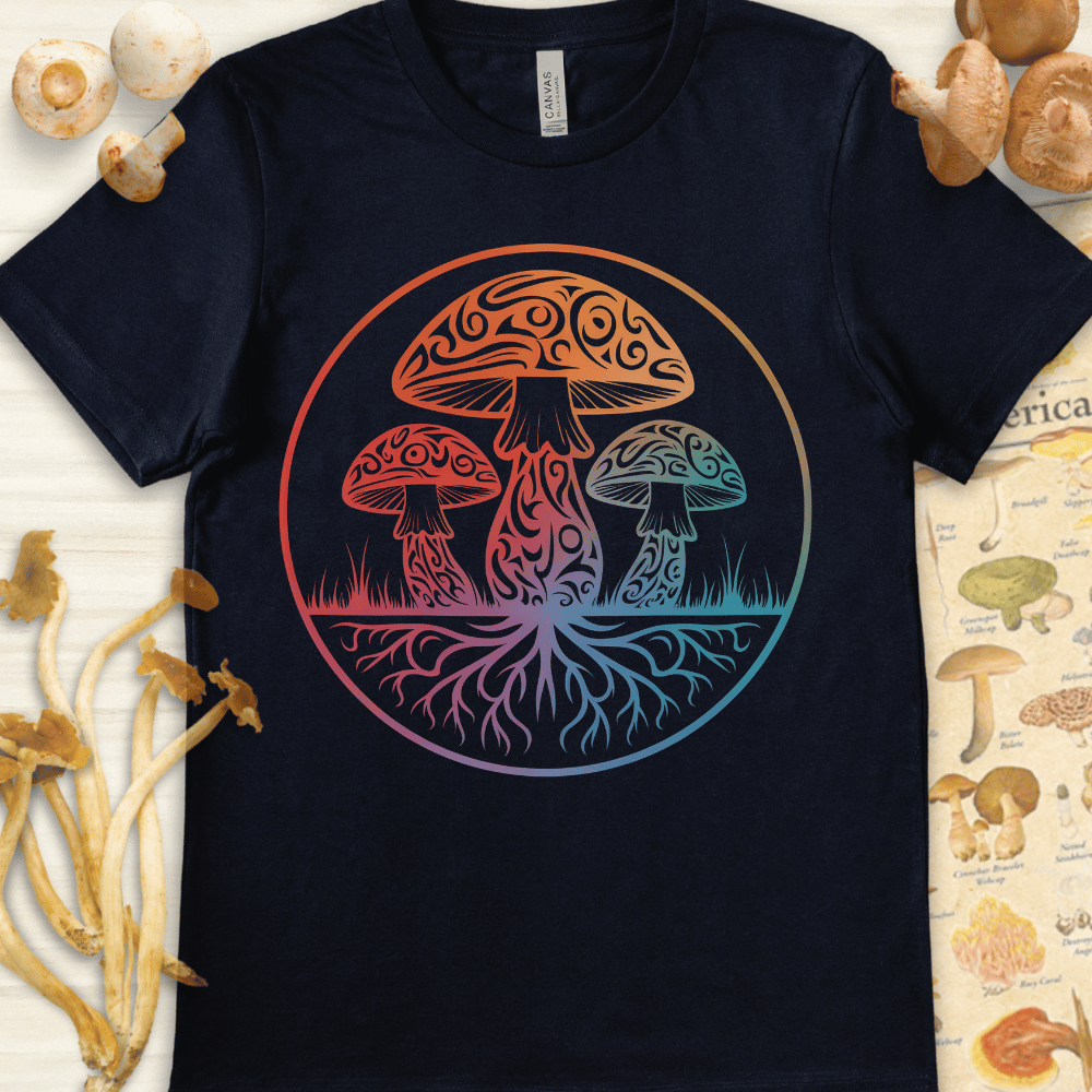 Tribal Fungi Colors Tee Navy