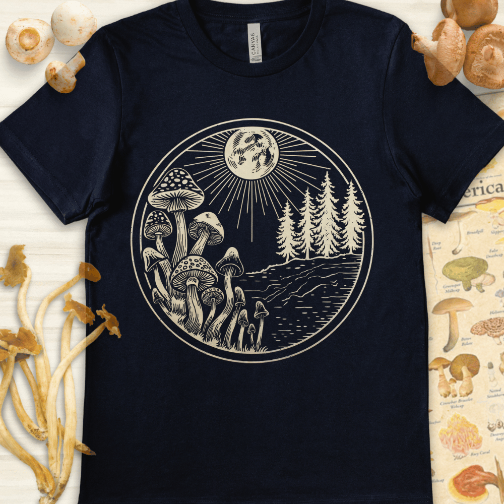 Moonlit Mycology Tee Navy