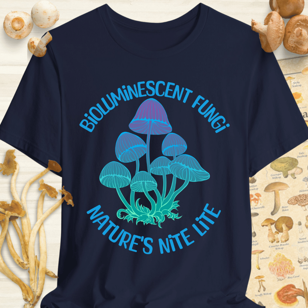 Bioluminescent Fungi Tee Navy
