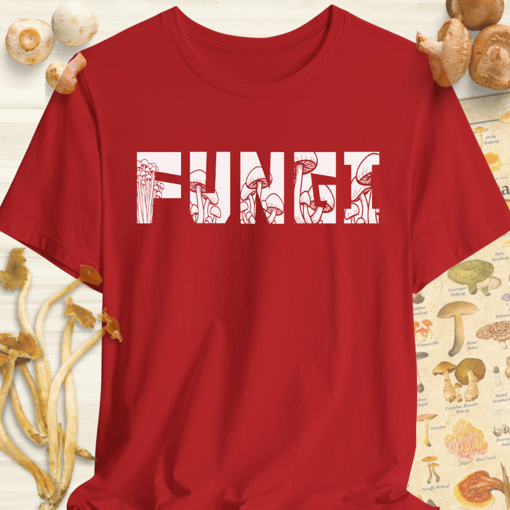 Fungi Script In Fungi Tee Red