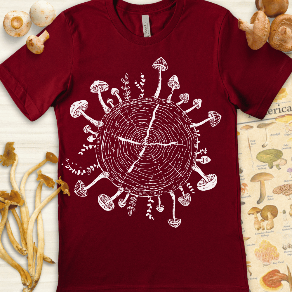 Tree Ring Fungi Tee Red