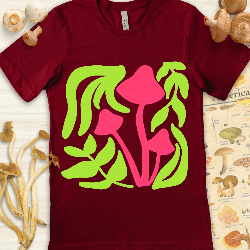 Mushroom Design Tee Red