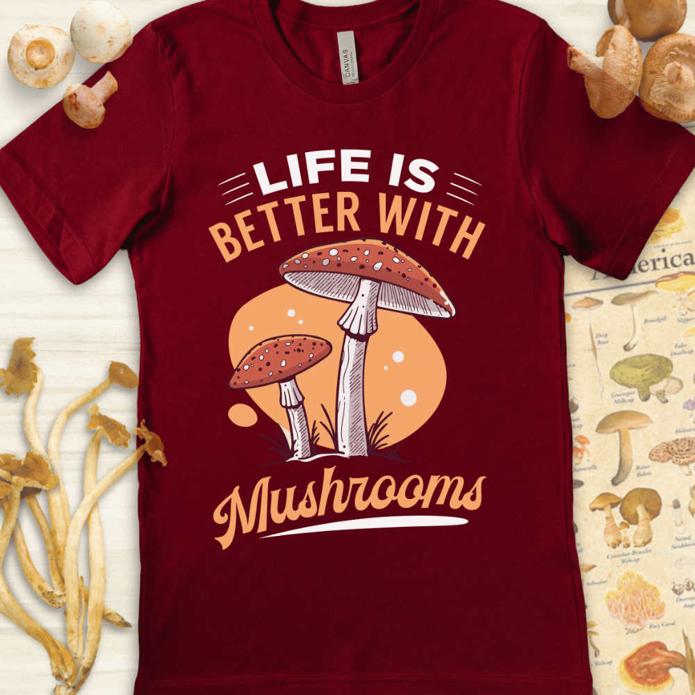 Life With Mushrooms Tee Red