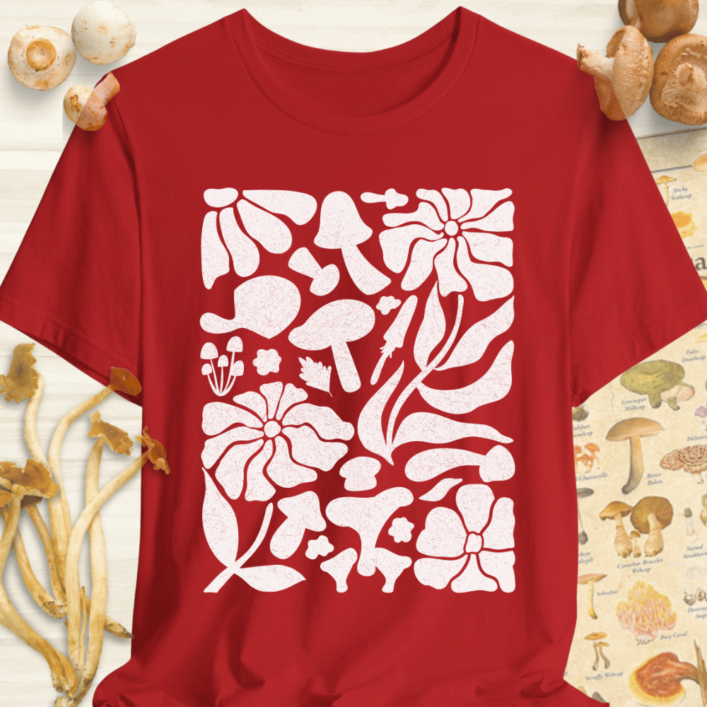 Fungi Flora Print Tee Red