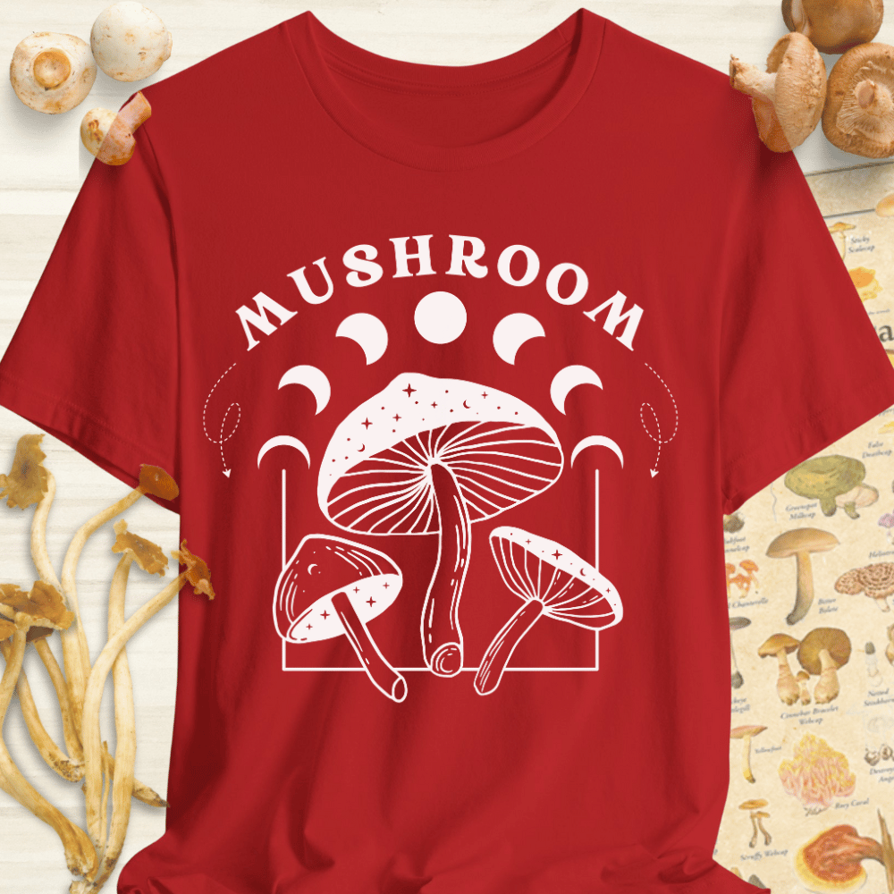 Mushroom Moon Cycle Tee Red