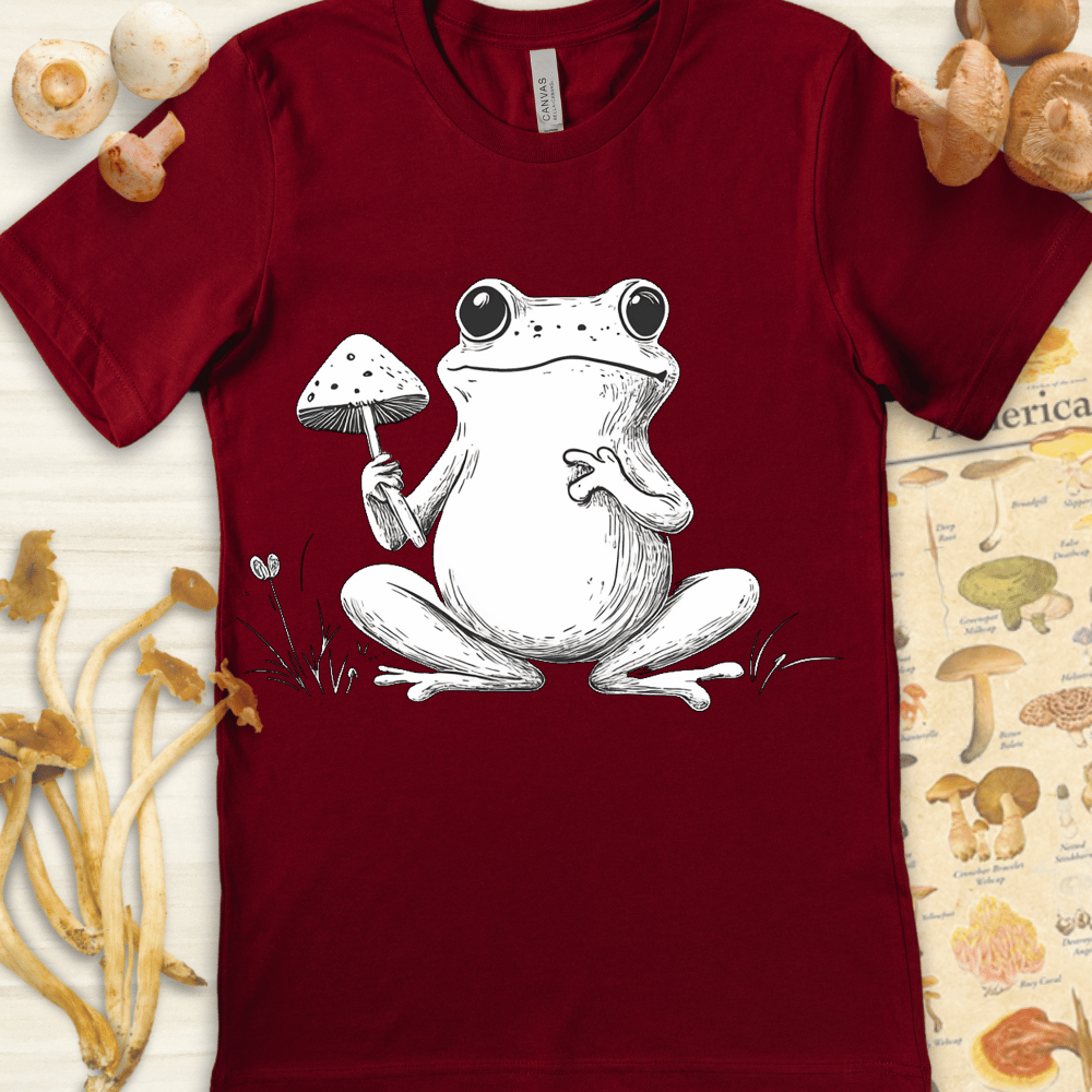 Fungi Frog White Tee Red