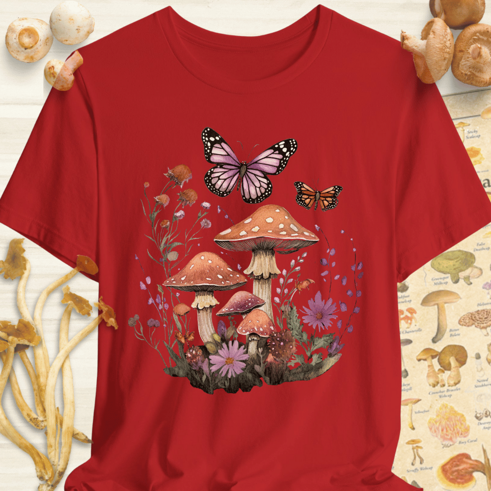 Fungi & Monarchs Tee Red