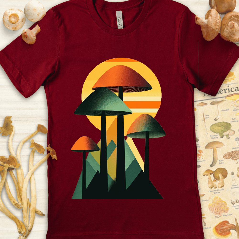Geo Fungi Sunset Tee Red