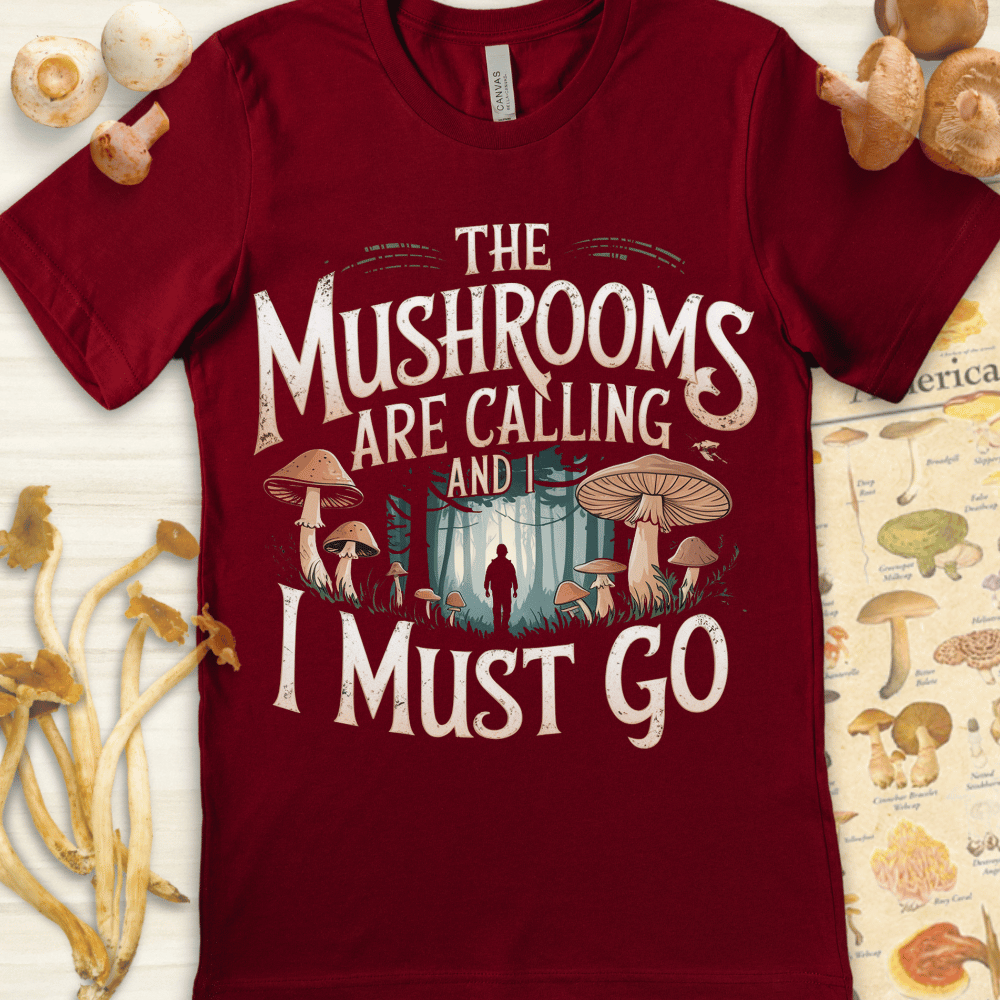 Mushrooms Calling Tee Red
