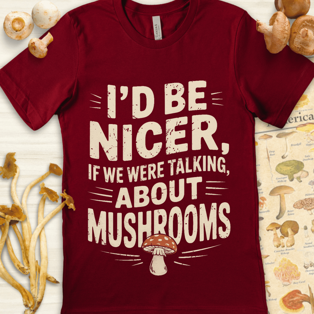 Talk Mushrooms Tee Red